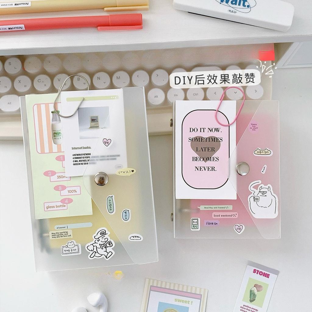 M5A7 Transparent Binder Photocards Collect Book Diary Agenda Planner Cover Album Stationery