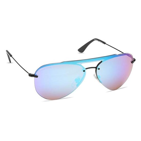 Fastrack Unisex Avaitor Pilot Aviator Black с фиолетовыми зеркальными линзами Uv400 Неполяризованные солнцезащитные очки Visionsindia (М216Бу3Н), Синий, Большой