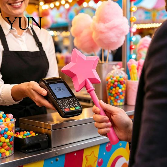 Vertical Payment Display Tool Christmas Tree Wand, Novelty Tap Pay Telescopic Star Retractable Receipt Stand Wand Card Holder, Fun Accessory