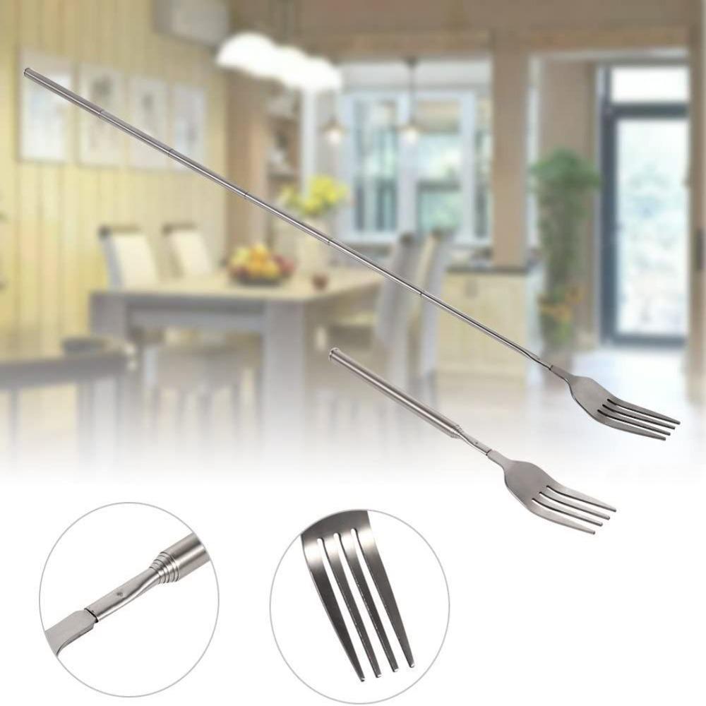 Fruit Telescopic Dinner Stainless Steel Meat Fork Extendable Fork Cutlery Forks