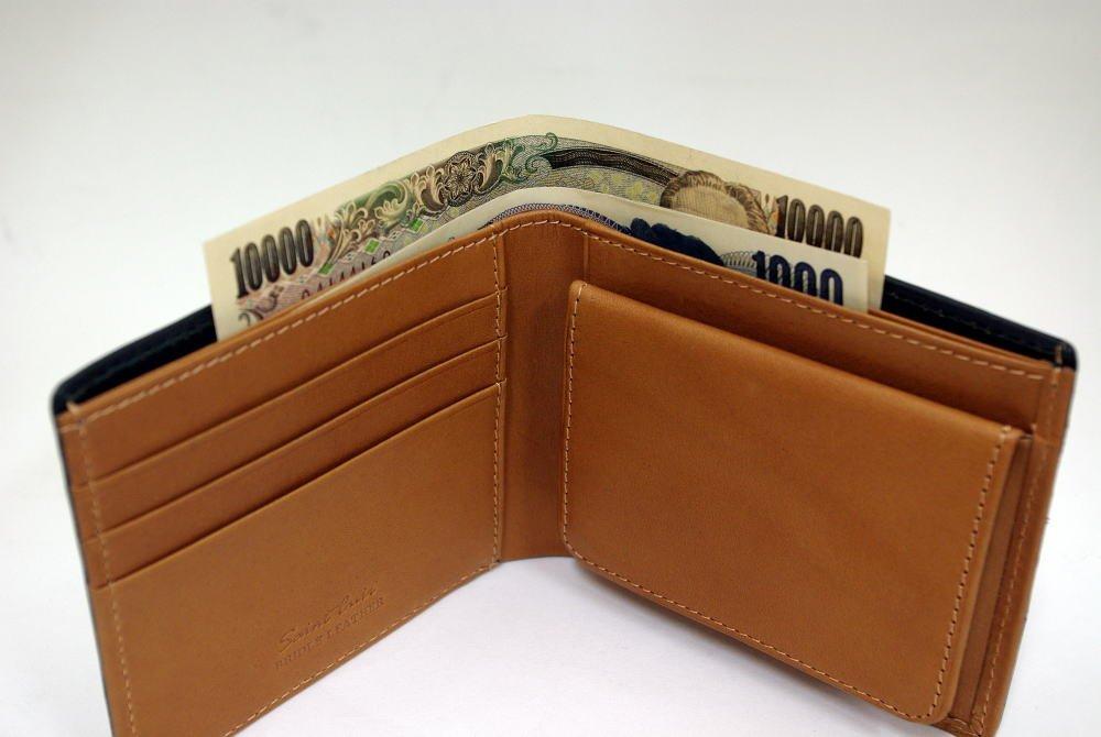 [Saint Cuir КОЖА BRIDLE] Кошелек бифолд из кожи Bridle Thomas и дубленой кожи (с кошельком для монет в форме коробки) (Темный шоколад)