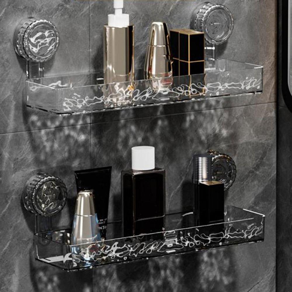 Punch-Free Shower Storage Rack Plastic Cosmetics Storage Rack Suction Cups Shower Shelves  for Home