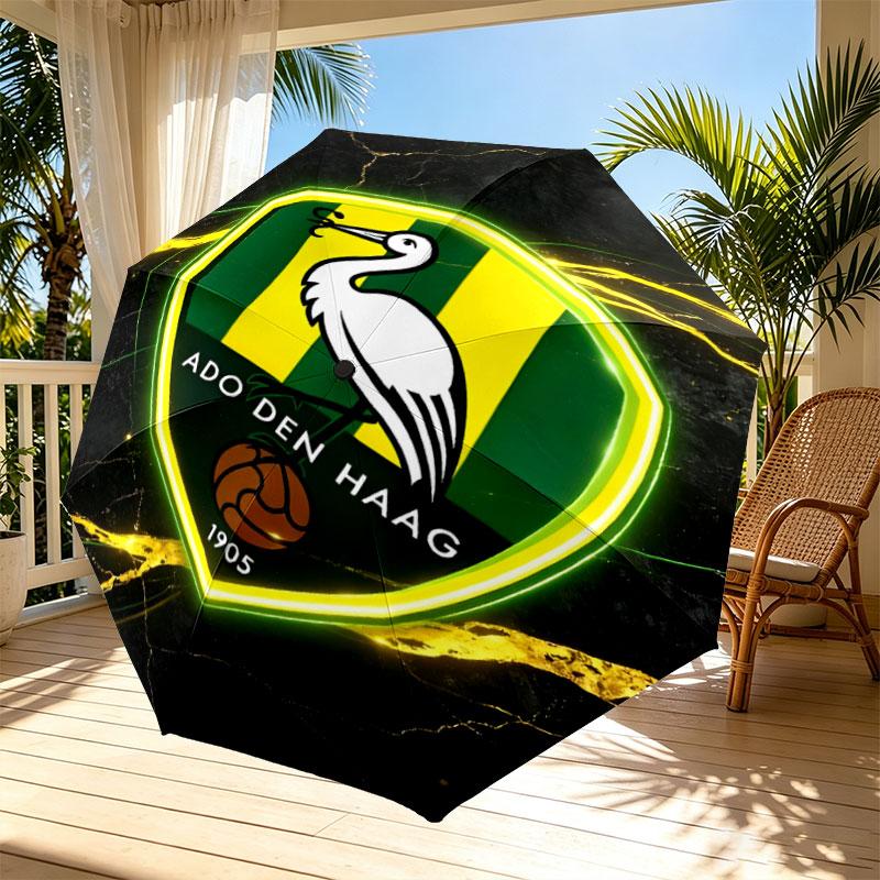 ADO Den Haag Print Automatic Open Close Umbrella, Portable Foldable Umbrella, for Outdoor Commute Camping Trip, Ideal Birthday Gift