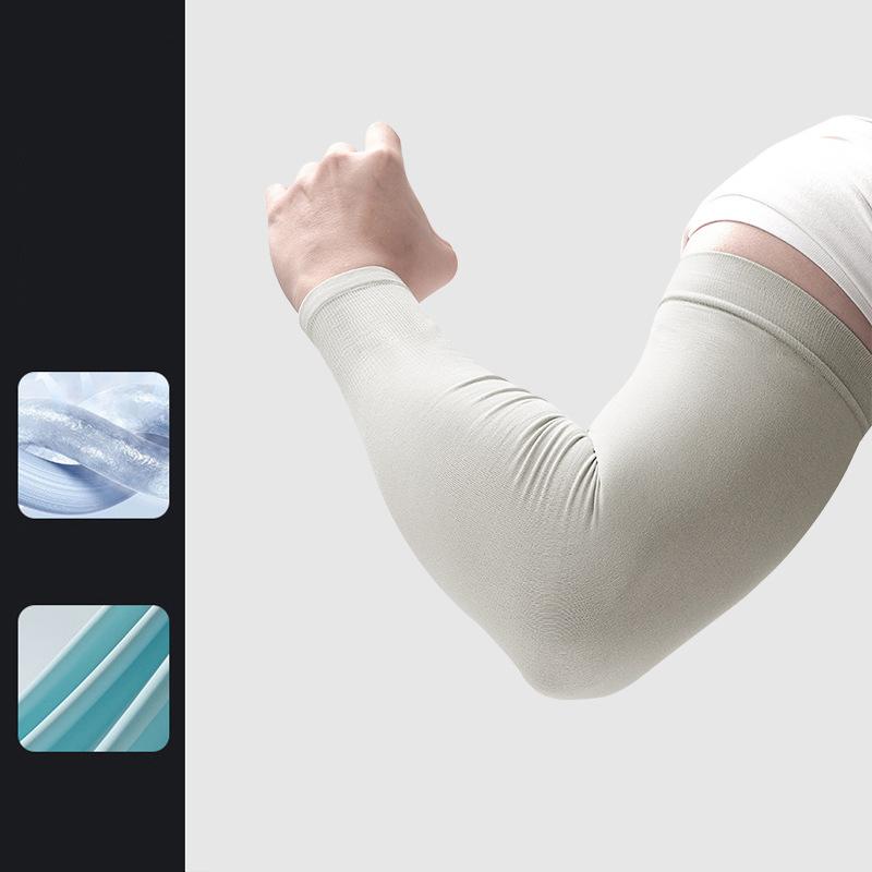 Рукава из ледяного шелка для женщин, летние, солнцезащитные, мужские, для рыбалки, велоспорта, дышащие, двухпальцевые, нескользящие, утепляющие рукава для вождения