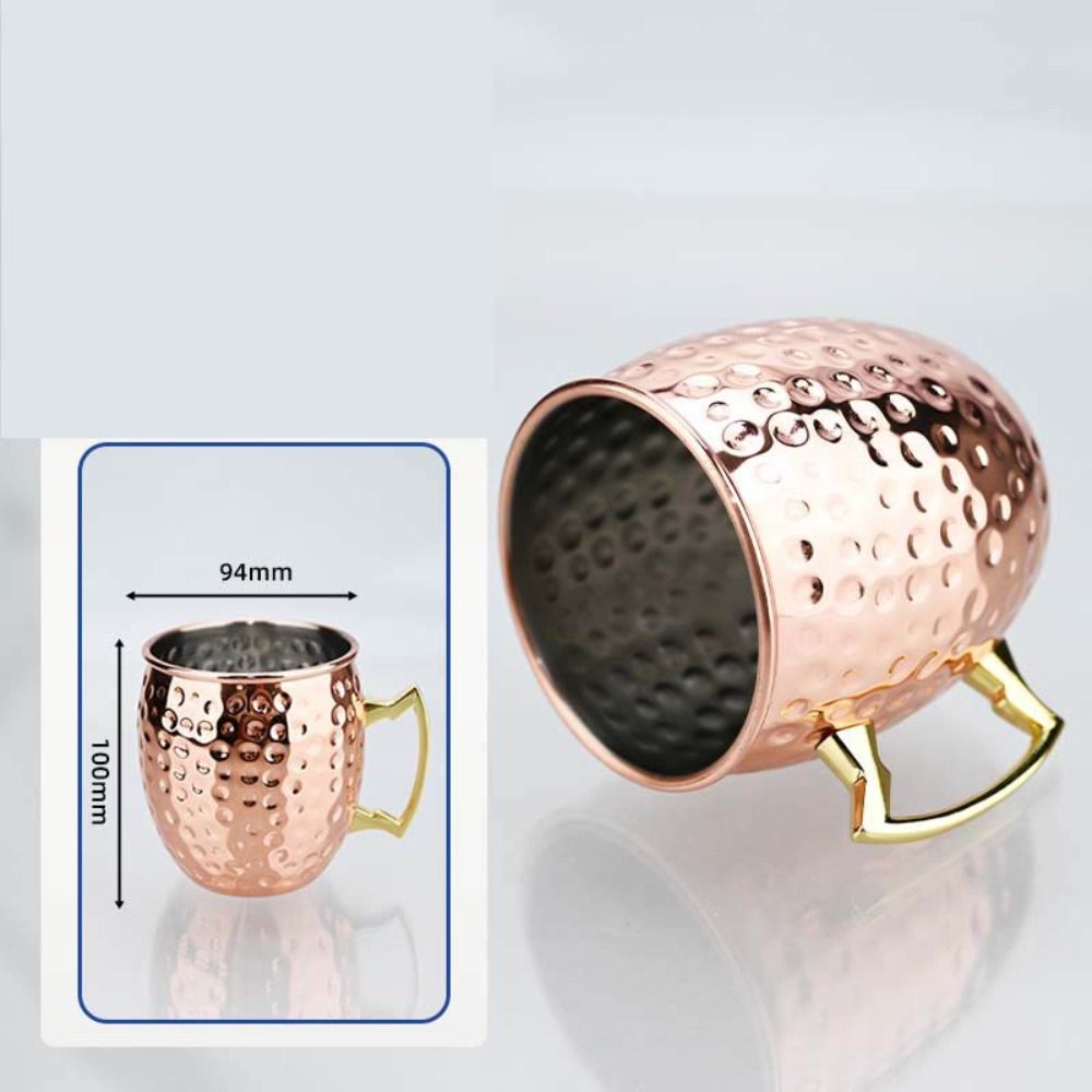 500ml Pure Copper Cup Moscow Mule Handcrafted Mug Cup Hammered Thickened Drum Cup Mules Cocktails Coffee Beer