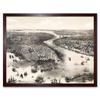 Map Bachmann 1851 Bird's Eye View New York Brooklyn Art Print Framed Poster Wall Decor 12x16 Inch