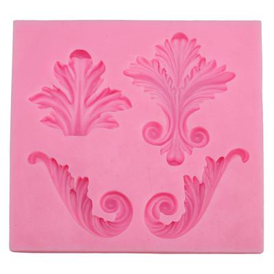 Силиконовая модель Scroll, 4 полости, многофункциональная, с кружевом, силиконовая модель для торта