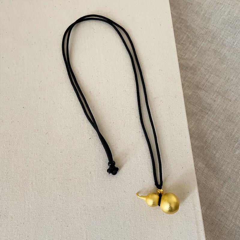 Новое китайское стильное старинное французское тыквенное металлическое ожерелье, женское легкое, роскошное, модное, темпераментное, универсальное, цепочка на шею, цепочка на свитер