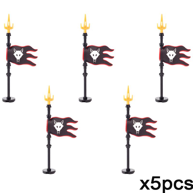 Набор строительных блоков MOC «Средневековый флаг и замок», фигурки, аксессуары, лев, орел, замок Древнего Рима, рыцарский плащ, игрушка-подарок.