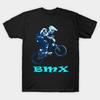 Мужская черная футболка с принтом Bmx Печать на термотрансферной бумаге без вырезки Хлопковая футболка