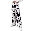 2025 Shien High-Waist Cow Pattern Casual Fur Trousers - Comfortable Autumn/Winter Pants