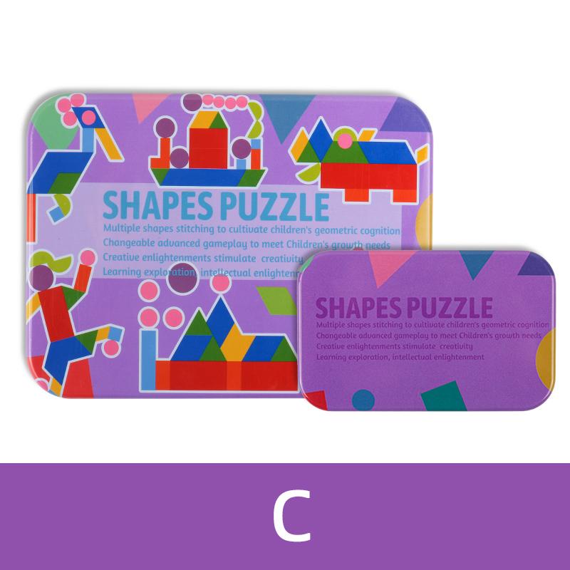 Деревянный танграм Магнитная головоломка с геометрическими фигурами для распознавания форм детьми Деревянная игрушка-танграм
