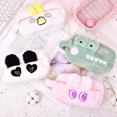 Плюшевая косметичка с милыми животными из мультфильма, косметичка, косметичка, косметичка большой емкости, студенческий пенал, канцелярская сумка