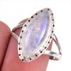 Natural Rainbow Moonstone Gemstone 925 Solid Silver Jewelry Ring Size 10 r7B75