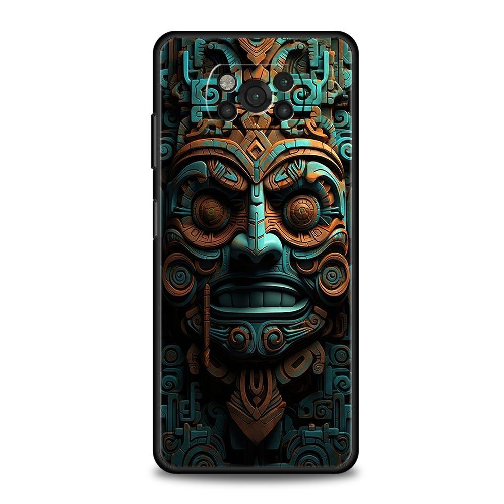 Vintage Totem Painting Phone Case for Xiaomi Poco F7 F6 F5 F4 F3 X6 X5 X4 X3 NFC F7 Ultra M4 C51 C55 GT 5G Soft TPU Cover Capas