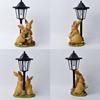 Outdoor Solar Rabbit Family Resin Statue - Courtyard Path Lighting Decoration