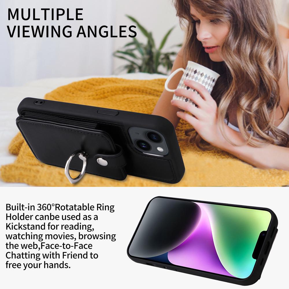 Креативный кожаный чехол для iPhone 12/13 Pro Max/14 с держателем для карт Accordion