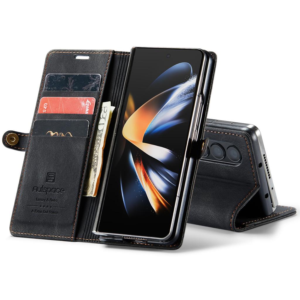 Кожаная сумка с полной защитой для Samsung Galaxy Z Fold 4 5g Fold4 Fold5 Fold 5 Zfold4 Zfold5, чехлы-кошельки с карманом для карт