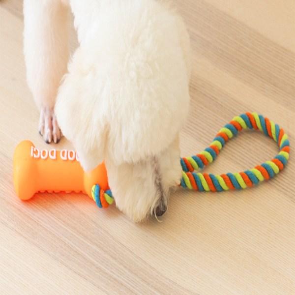 Игрушка-веревка для собак Hanau Squeak and Tug Play, набор из 2 предметов, оранжевый, зеленый, 1 комплект