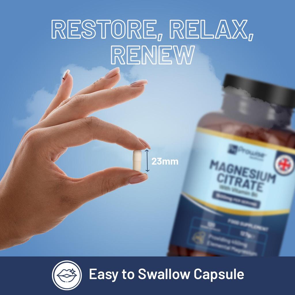 Капсулы цитрата магния 1500 мг с витамином B6 | 120 веганских таблеток | 450 мг элементарного магния