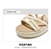 [Same as in the mall] College style stepping poop feeling fine strap cross casual sandals