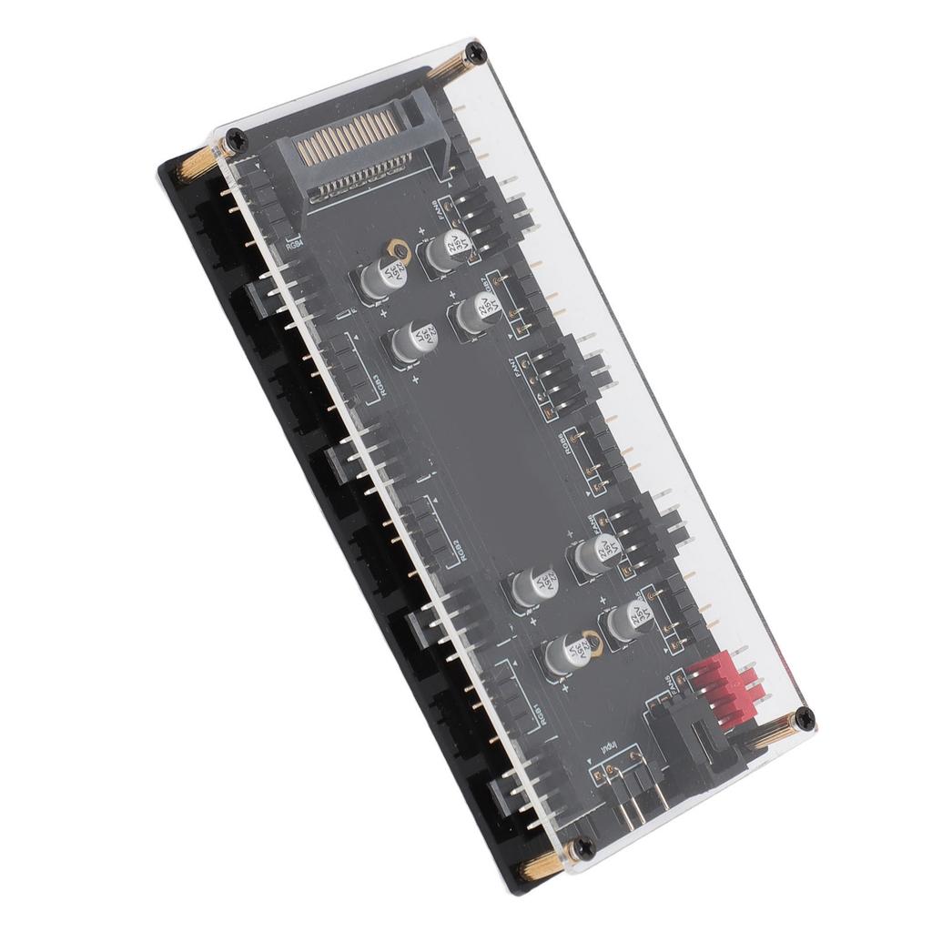 ARGB PWM 2 in 1 Hub 8 Way 5V 3 Pin ARGB HUB and 8 Way 12V 4 Pin PWM Hub with Acrylic Shell for Expanding Motherboard