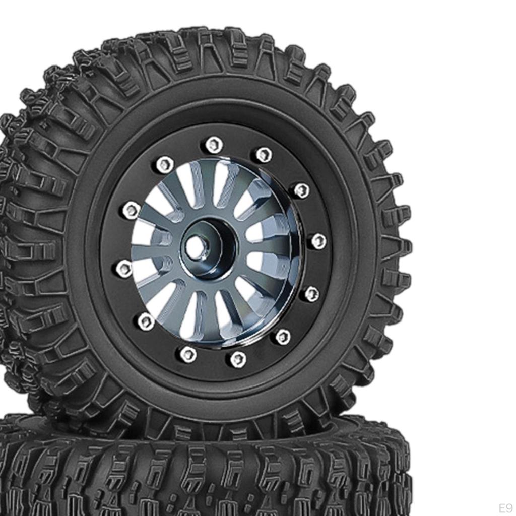 4 Pieces RC Car Wheels and Tires Crawler Sturdy Replace with Wheel Rim for