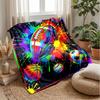 Sports Ball Splash Art Theme blanket Lightweight Warm Flannel Blanket Decorative Throw Blanket for Home Decoration
