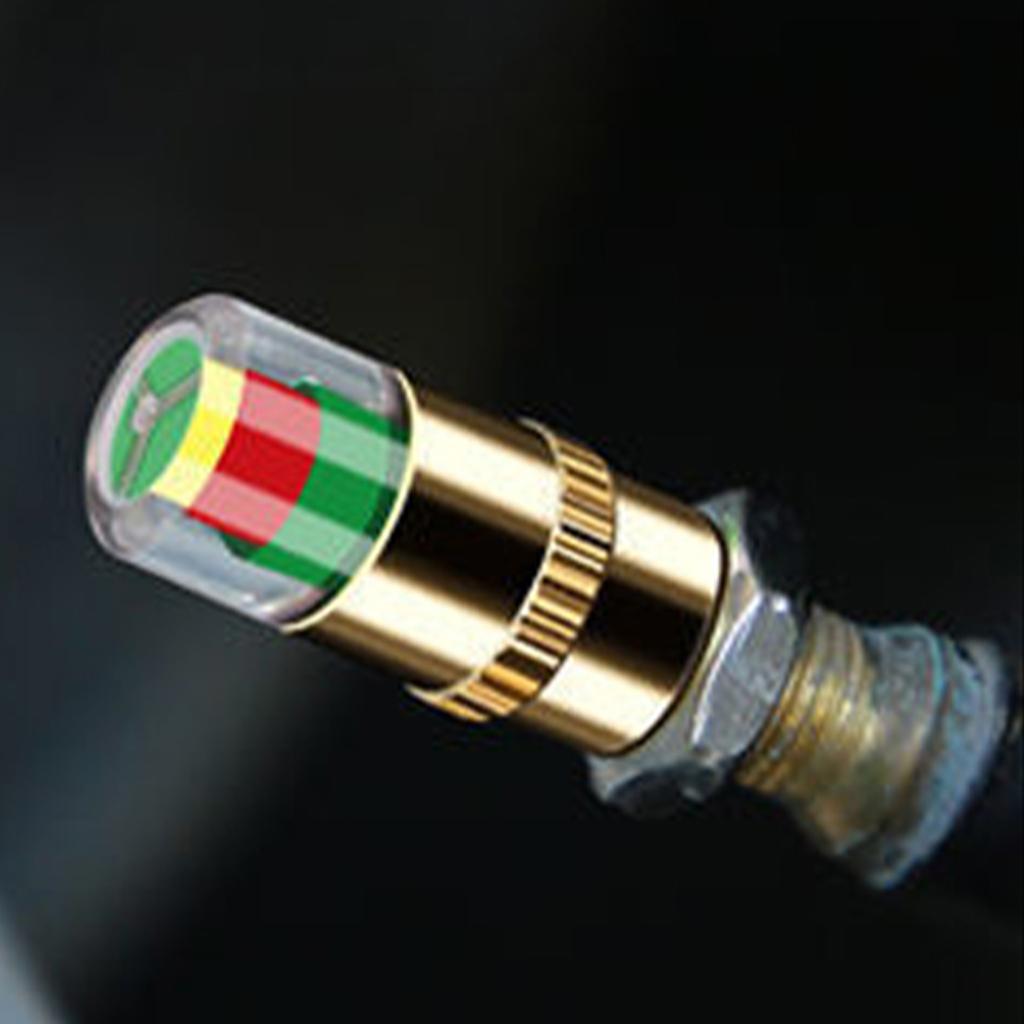 2.4Bar 36PSI Tire Pressure Monitoring Valve with 3-Color Eye Alert Tyre Valve Caps Pressure Monitor Indicator Fit for Most Cars