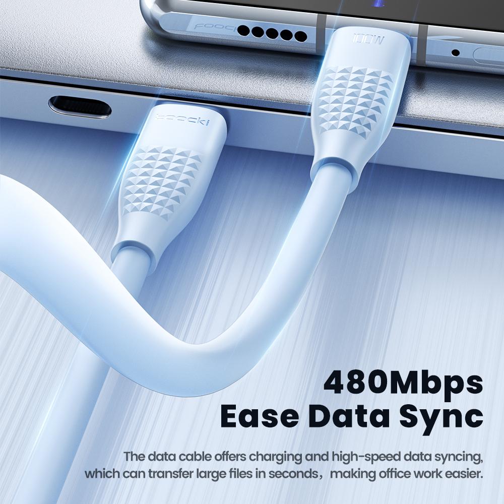 Toocki 100 Вт/60 Вт Быстрая зарядка PD USB C на USB C Кабель 1 м 1/2/3/5 шт. Цветной TPE Type-C Кабель для iPhone Xiaomi Huawei Samsung