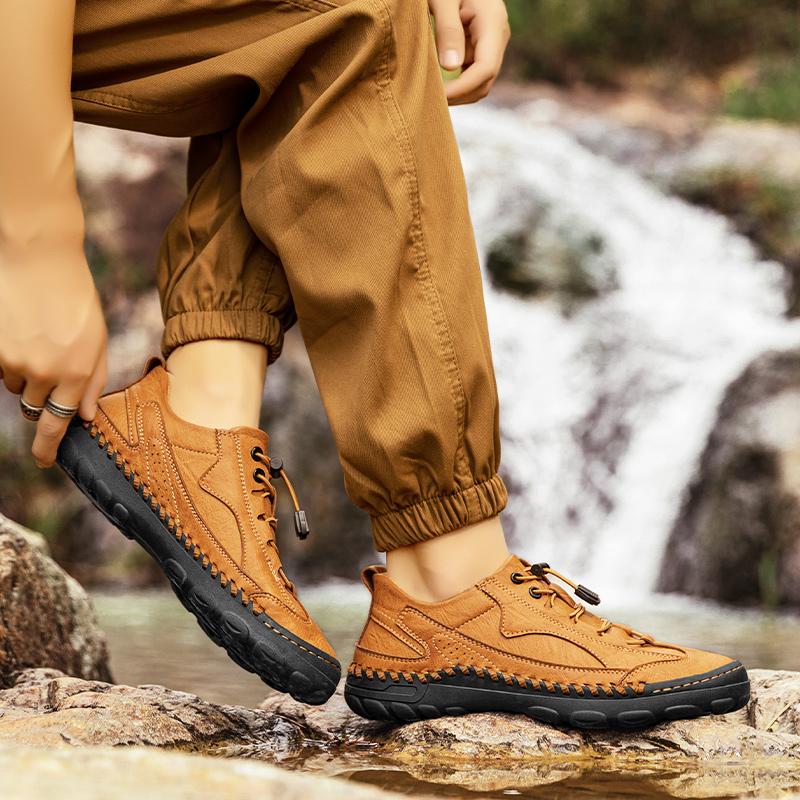 Fashion Fashion Leather Comfy Men's Shoes Luxury Brand Versatile Men Sneakers Trend Design Lace-up Outdoor Non-slip Men Casual Shoes