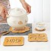 Coaster 1PC Heat Insulation Anti-skid Mat Thickened Hollow Pot Mat Plate Mat Kitchen Bamboo