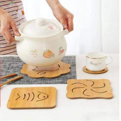 Подставка под стакан 1шт теплоизоляция Противоскользящий коврик Утолщенный коврик для полой кастрюли Коврик для тарелок Кухонный бамбук