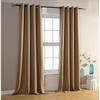 Set of 2 Dark Beige Blackout Curtains 140 X 260 Cm