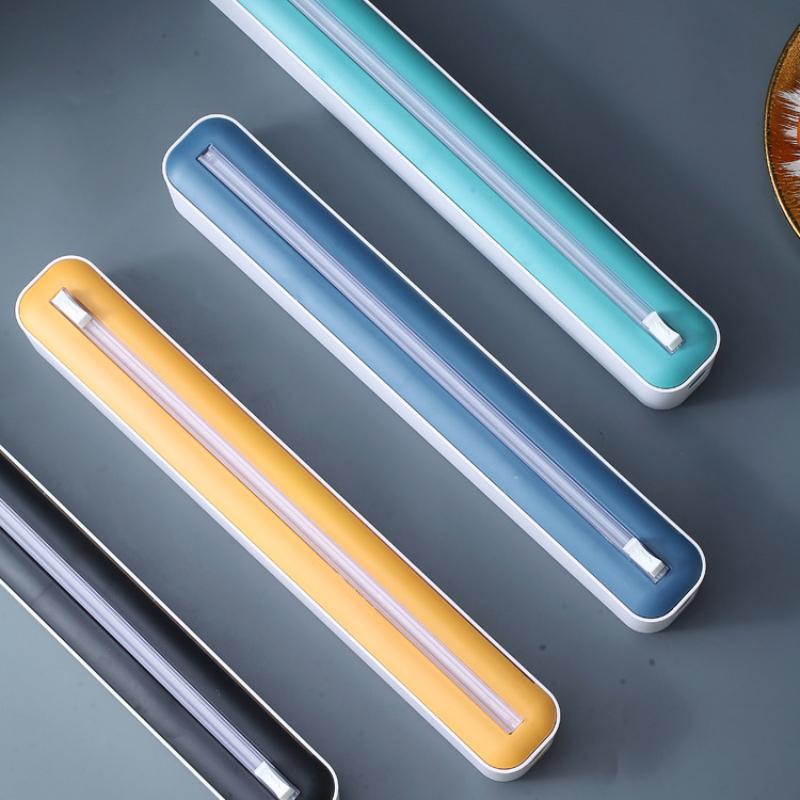 Кухонный автомат для резки пластиковой пленки Фольга для выпечки Двусторонний раздвижной нож Коробка для резки Бытовая магнитная настенная коробка для хранения Стеллаж для хранения инструментов