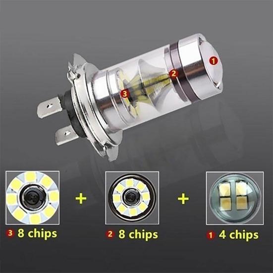 Супер яркий 20SMD H7 100W H4 Автомобильный светодиодный дневной ходовой противотуманный фонарь