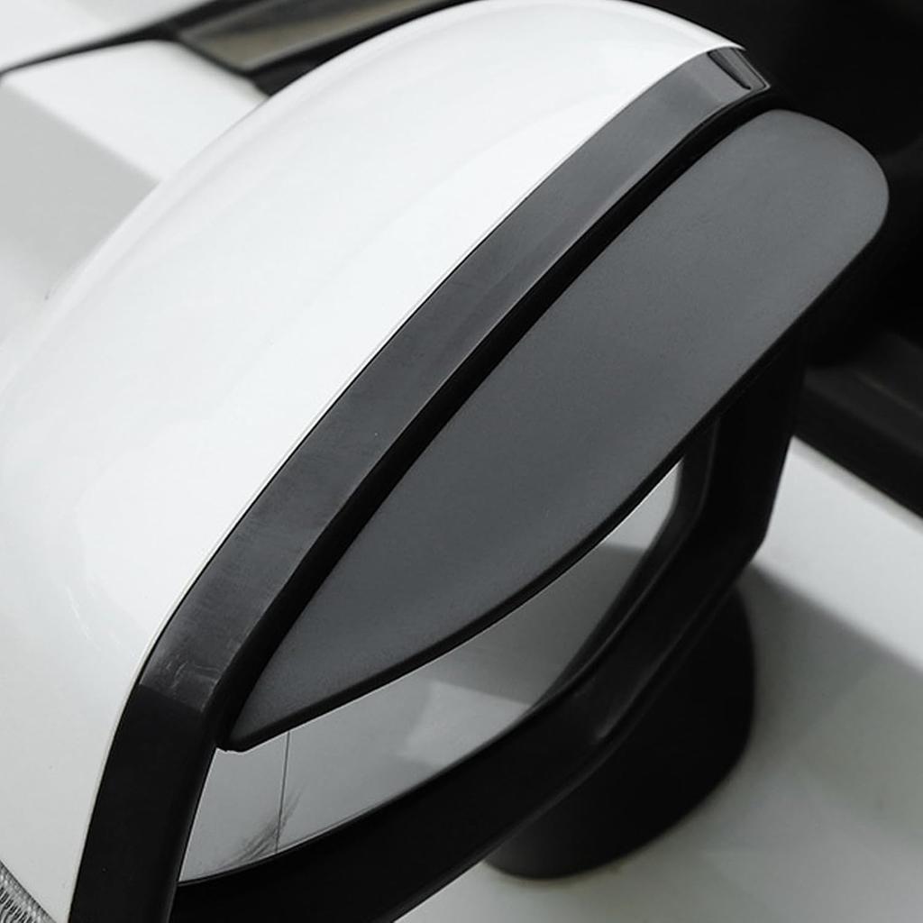 Car Rearview Rain Eyebrow Shield,Car Mirror Rain Protector Film,Visor Guard for Most Truck and SUV (Solid Black, 2PC)