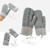 New Style USB Electric Heating Gloves with Finger, Double Layer Plus Velvet Twist, Student Mitten Cycling Winter Warm Electric Heating