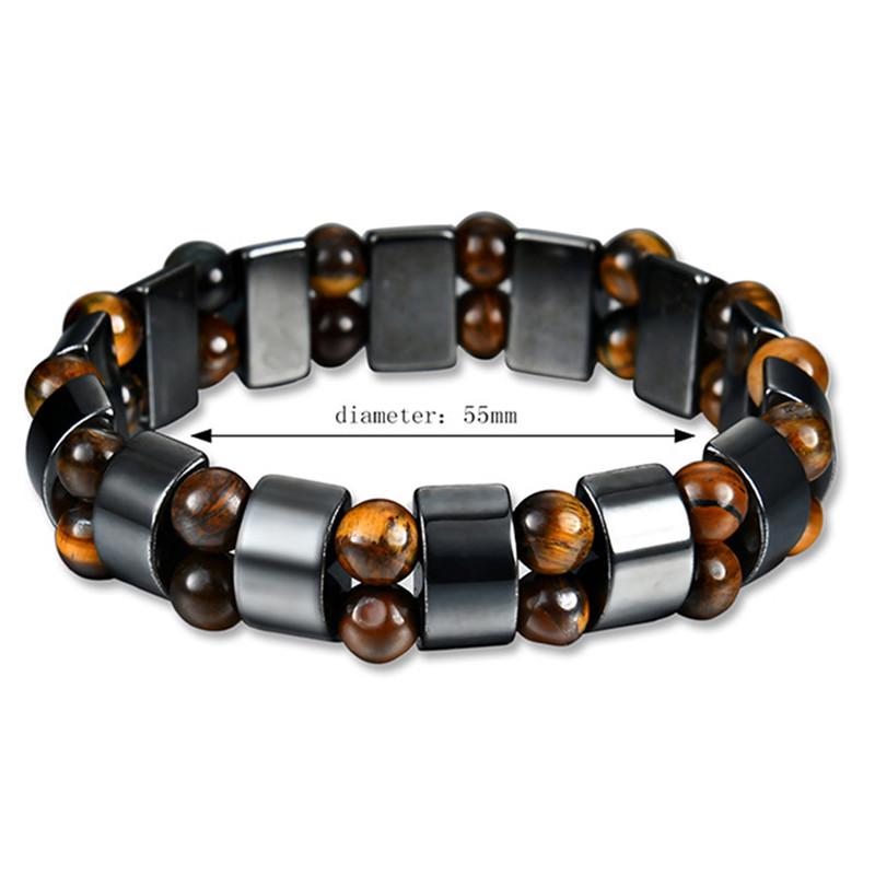 Черный магнитный браслет, бусины, гематитовый камень, терапия, здравоохранение, украшения для похудения