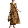 J-Scott Long Dress, Floral Print, A-Line Silhouette, 2-Way, Loose Fit, Brown, JS07-BR-2XL (Limited Stock)