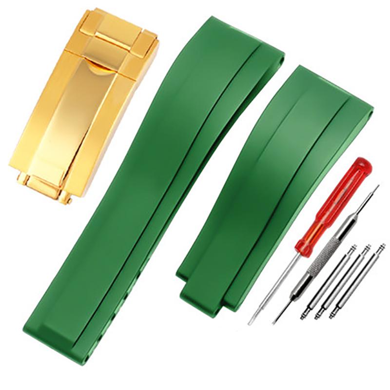 Резиновый ремешок для часов Seiko Tudor Citizen с пряжкой из нержавеющей стали, водонепроницаемый браслет для часов 20 мм 21 мм черный синий