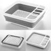 Foldable Dish Rack Portable Dinnerware Drainer Basket Bowl Dish Chopstick Holder Fruit Vegetable Drain Basket Kitchen Organizers