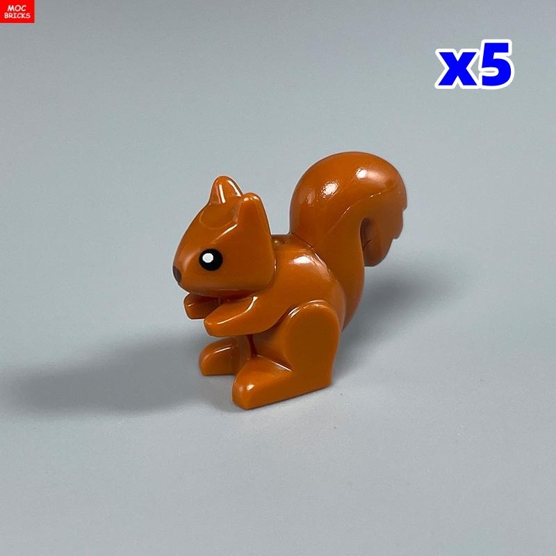 MOC Кубики роща Тропический лес Серия Маленькие животные кошки ящерица белка хамелеон Аксессуары Строительные блоки Друг Игрушки Подарки