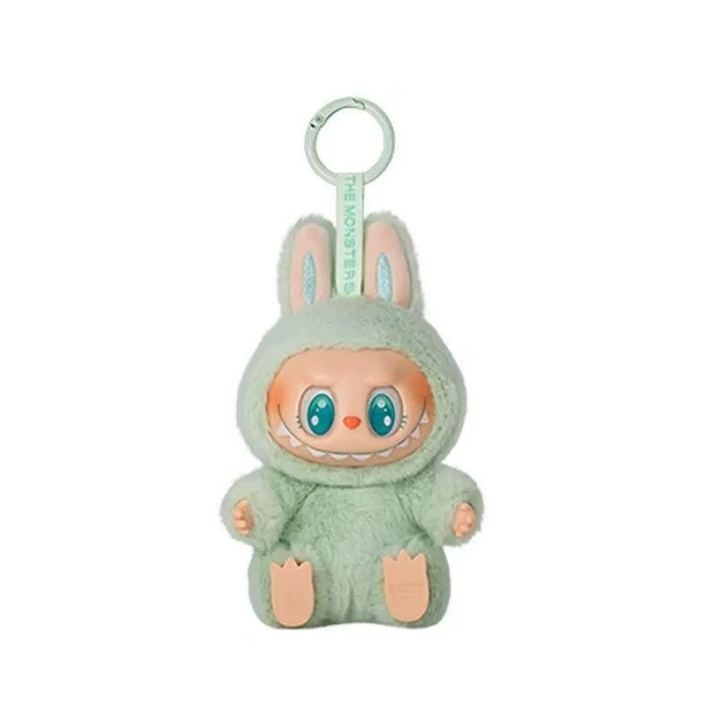 Labubu Присядь Виниловая плюшевая фигурка-брелок в слепой коробке, Виниловые плюшевые подвески-брелоки, Плюшевая игрушка-кукла Labubu 2-го поколения для украшения дома,