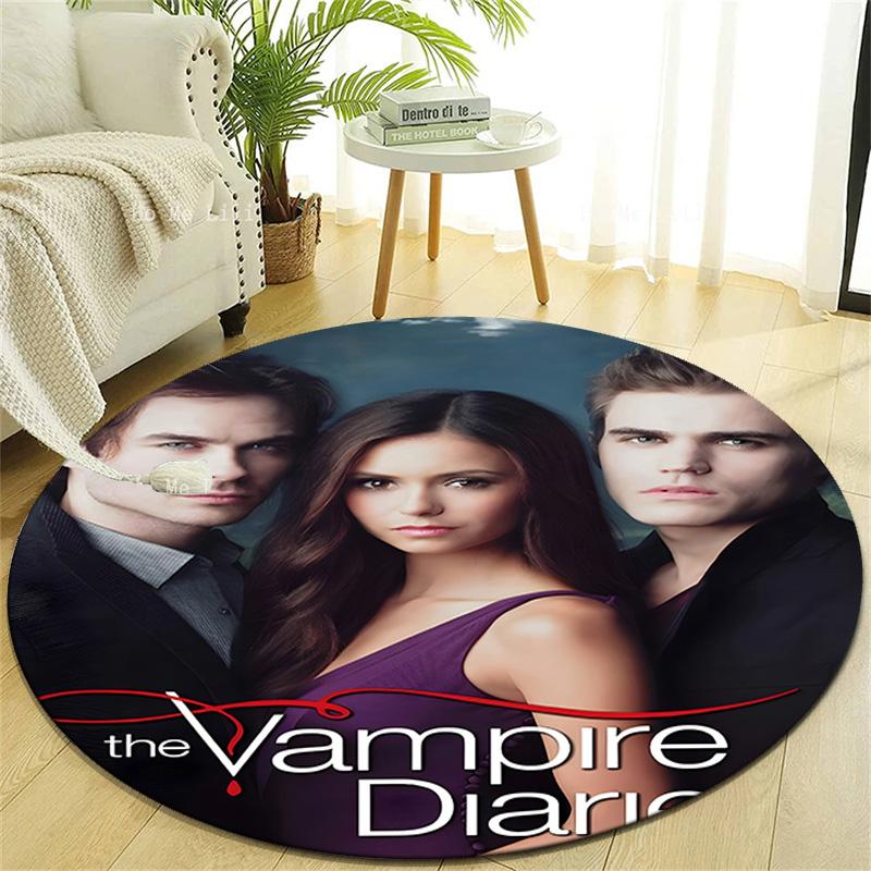 1pc The Vampire Diaries1 Design Printed Area Round Carpet for Bedroom Living Room Home Decor Rugs Mat Non Slip Mat Rug for Bedside