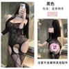 Sexy underwear hot one-word shoulder perspective open net socks sexy long-sleeved jacquard jumpsuit net