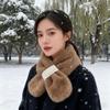 Японский стиль, осенне-зимний, жемчужный, плюшевый, шарф-воротник: Шарф из искусственного меха норки для девочек, утолщенный, перекрестный дизайн, свежий и милый