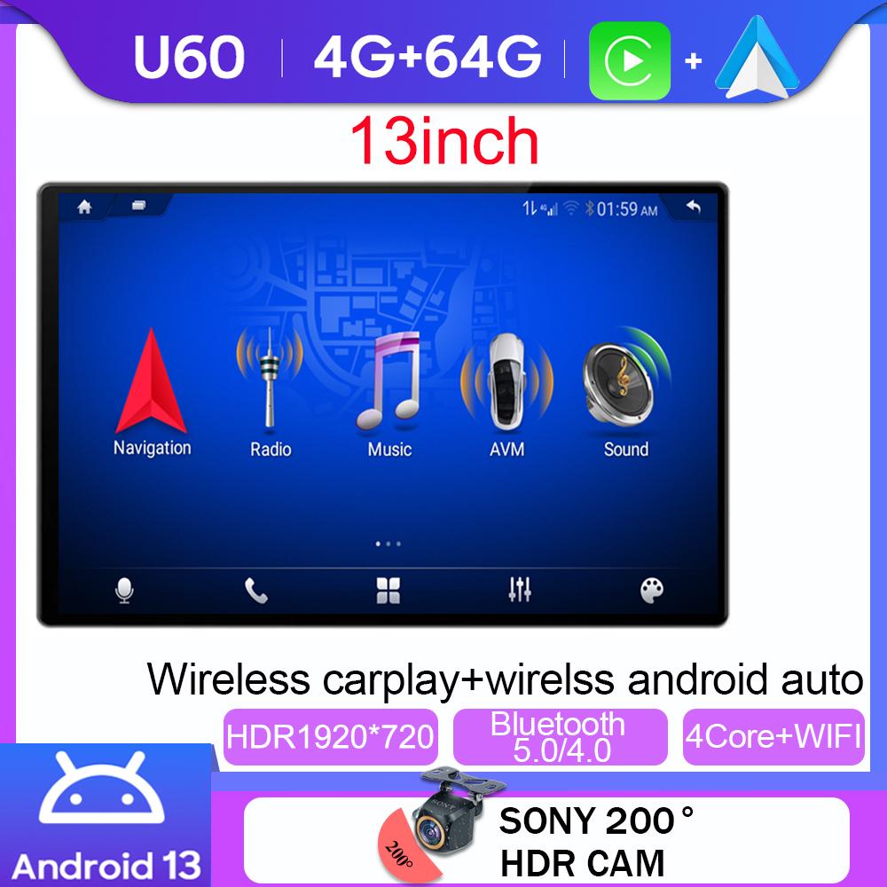 13-дюймовый автомобильный радиоприемник, автомультимедиа, видеоплеер Carplay для Honda Jazz Fit 2007 - 2013 Android 13 GPS Bluetooth, нет 2 Din DVD WIFI