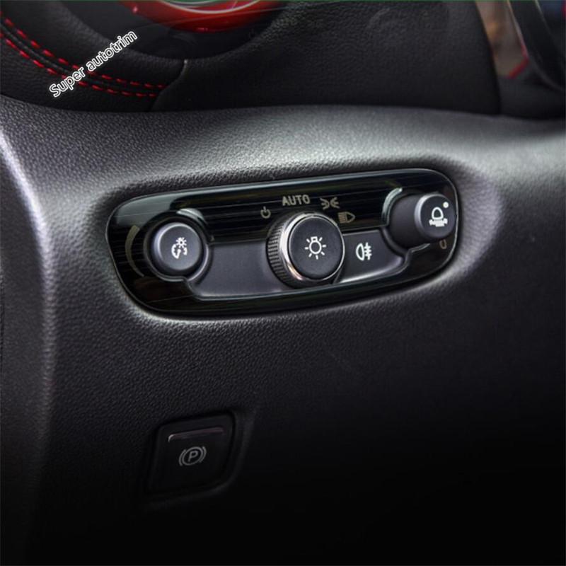 Black Brushed Accessories For Chevrolet Malibu 2016 - AC Control Panel Door Bowl Head Light Switch Lift Button Cover Trim
