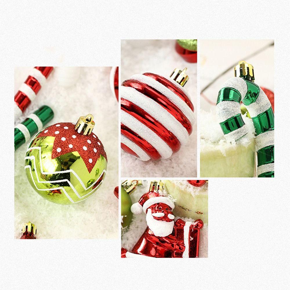 50pcs Reusable Electroplated Christmas Hanging Balls Xmas Tree Pendants Home New Year Festival Gift